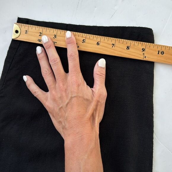 ASOS Linen Button Strap Jumpsuit Size 6 Black Boho Lightweight Pockets Lagenlook - Picture 16 of 16